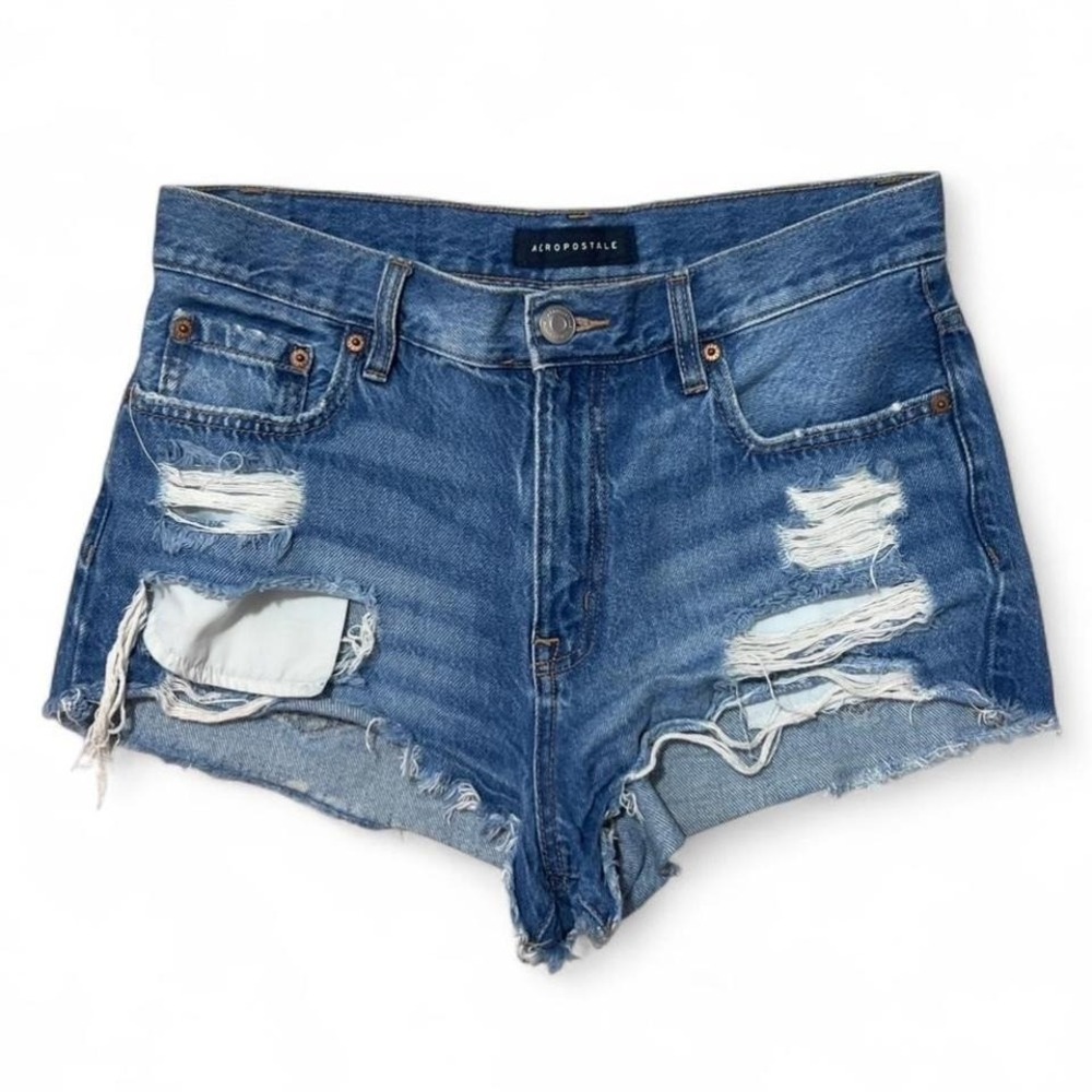 Aeropostale Denim Shorts Size 6R Cut Off Booty Mini High Rise‎ Vintage Shorty